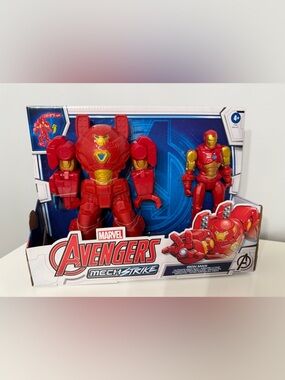 Marvel Red and Gold Iron Man Mech & Figure Playset